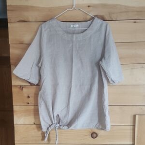 Striped Light Brown Women's Top Size Lg